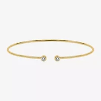 Limited Quantities! Womens Diamond Accent White Diamond 14K Gold Over Silver Cuff Bracelet
