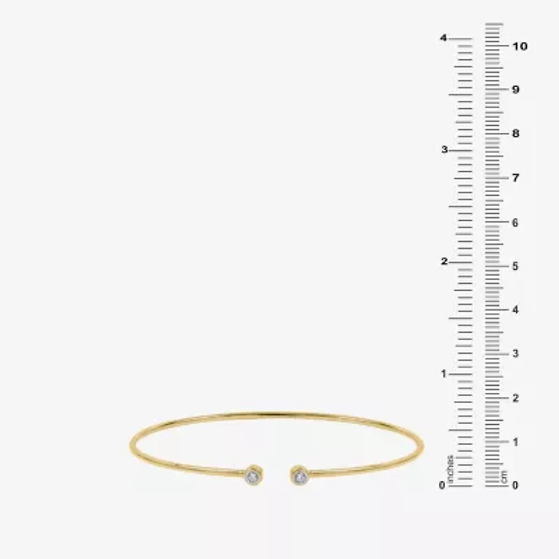 Limited Quantities! Womens Diamond Accent White Diamond 14K Gold Over Silver Cuff Bracelet