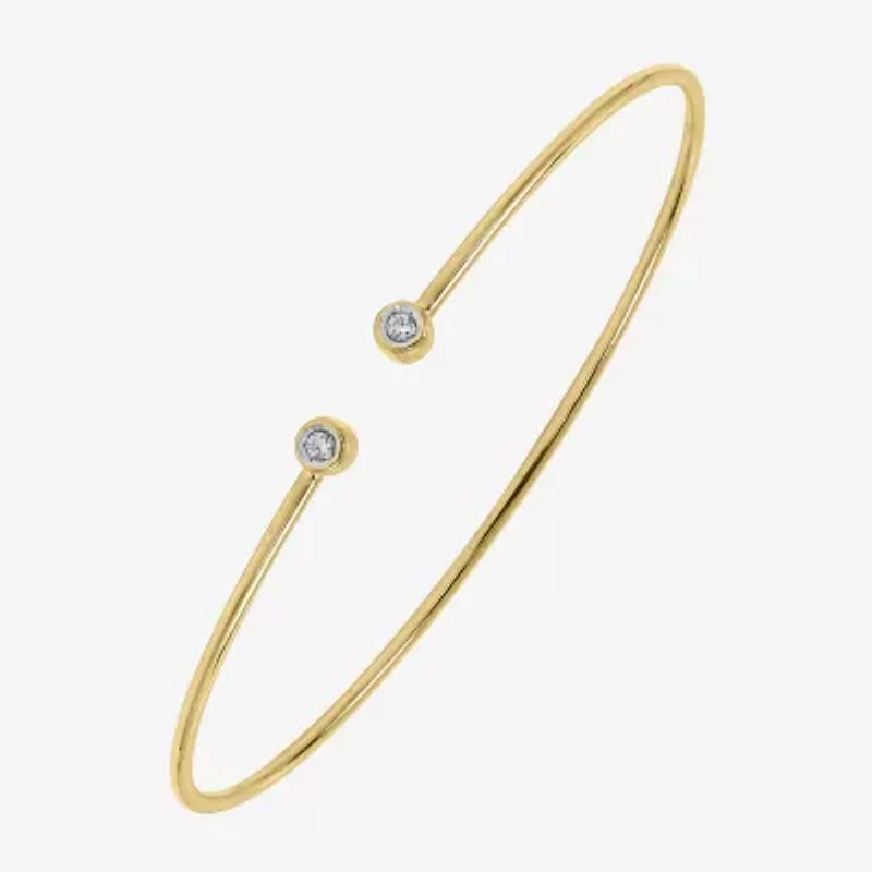 Limited Quantities! Womens Diamond Accent White Diamond 14K Gold Over Silver Cuff Bracelet
