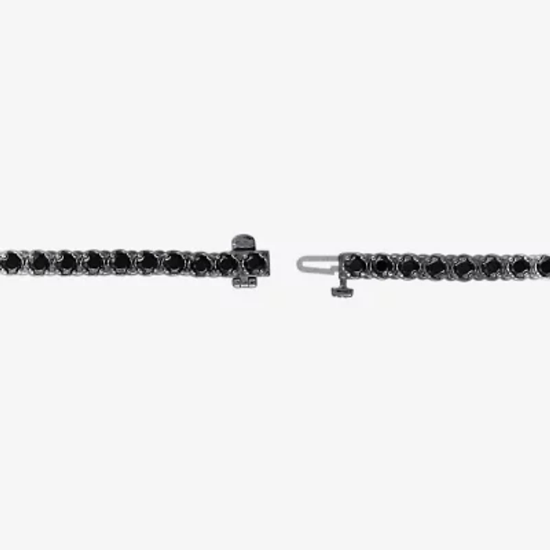 Midnight Black Limited Quantities! Mens 7 Ct.T.W. Natural Black Diamond Sterling Silver Round Tennis Bracelet