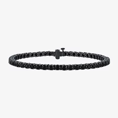 Midnight Black Limited Quantities! Mens 7 Ct.T.W. Natural Black Diamond Sterling Silver Round Tennis Bracelet