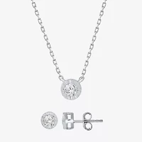 Limited Quantities! Womens 1/3 CT. T.W. Natural White Diamond Sterling Silver Round 2-pc. Jewelry Set