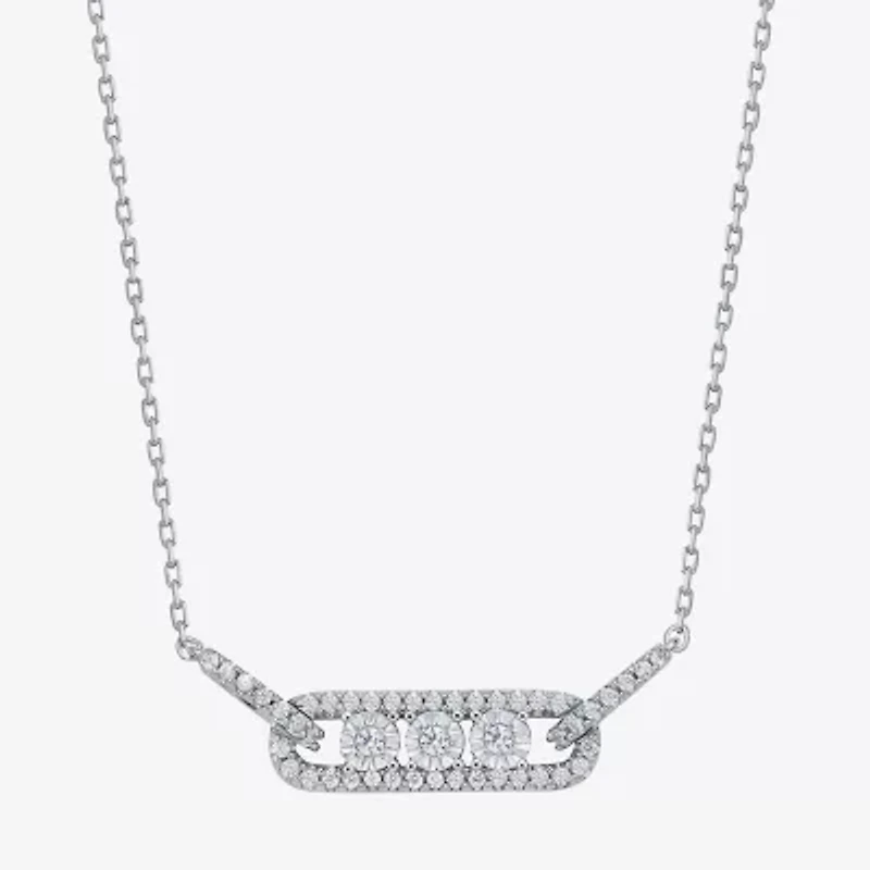 Limited Quantities! Womens 1/5 CT. Natural White Diamond Sterling Silver 18 Inch Pendant Necklace