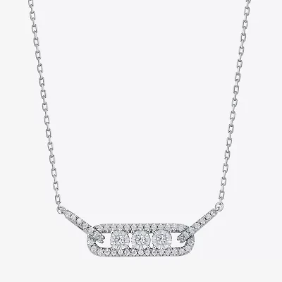 Limited Quantities! Womens 1/5 CT. Natural White Diamond Sterling Silver 18 Inch Pendant Necklace