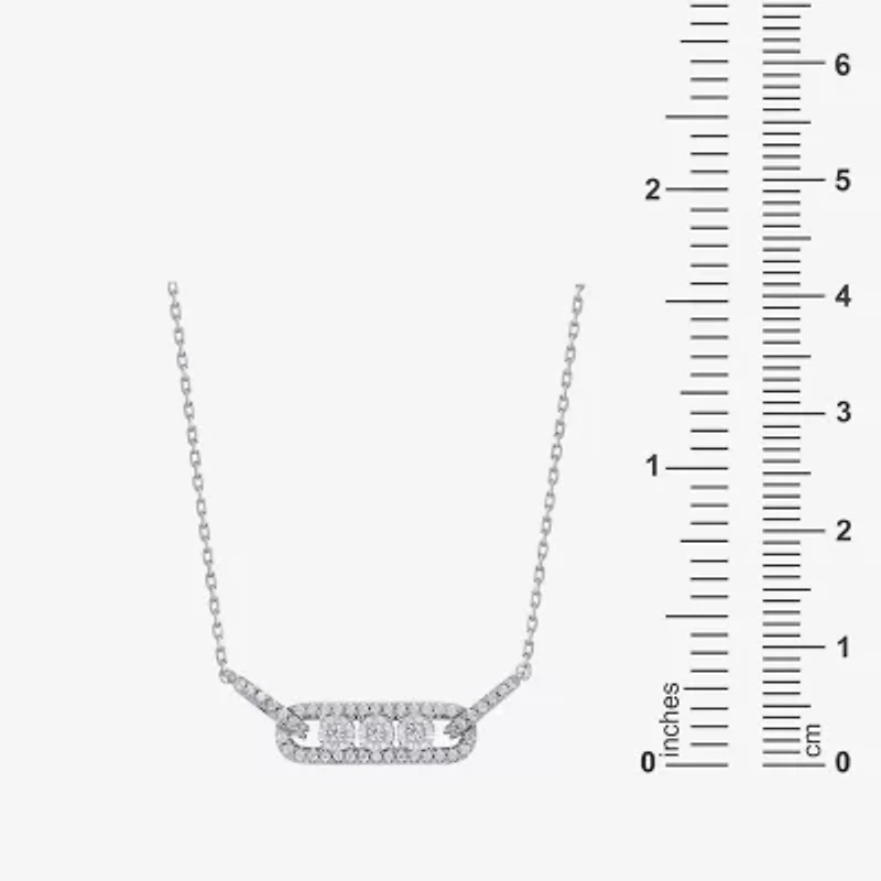 Limited Quantities! Womens 1/5 CT. Natural White Diamond Sterling Silver 18 Inch Pendant Necklace