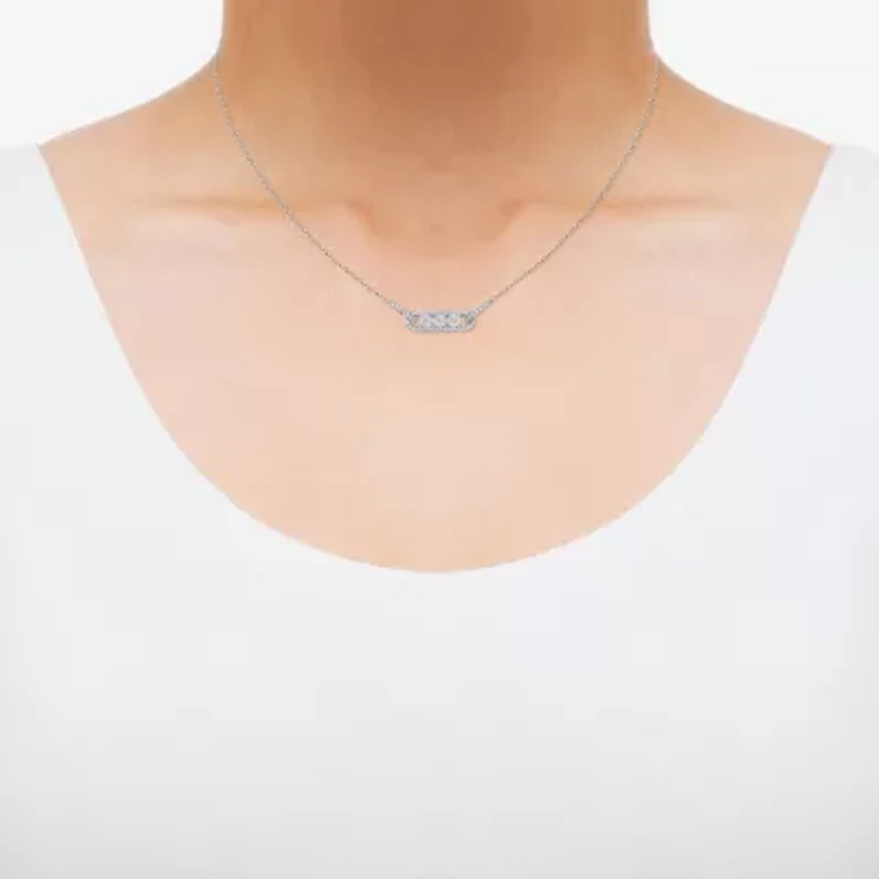Limited Quantities! Womens 1/5 CT. Natural White Diamond Sterling Silver 18 Inch Pendant Necklace