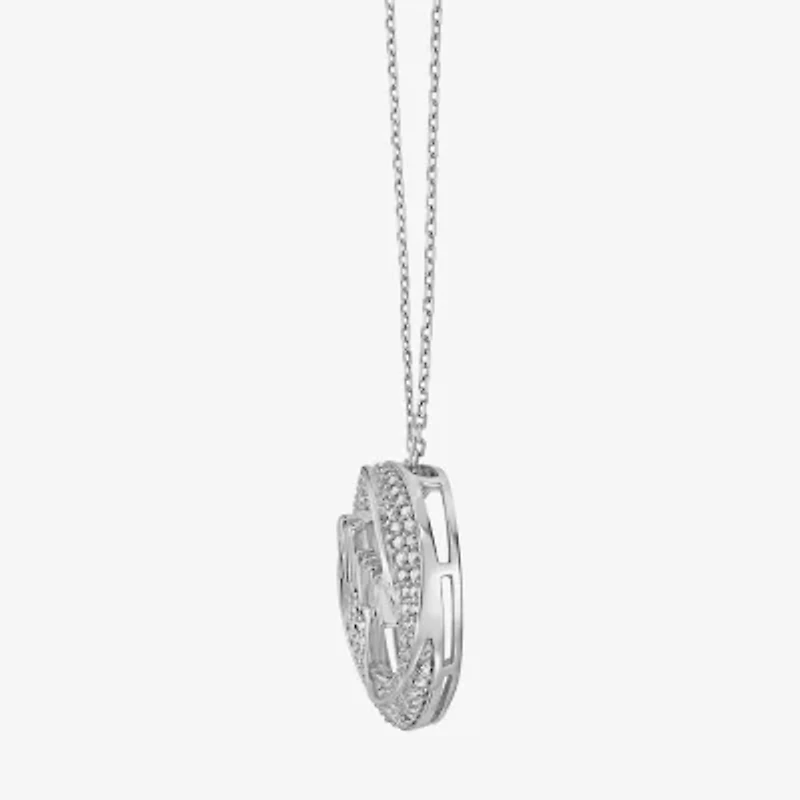 Limited Quantities! "Mama" Womens 1/3 CT. T.W. Natural White Diamond Sterling Silver Circle 18 Inch Pendant Necklace