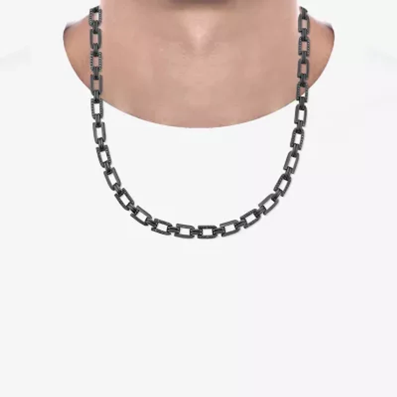 Midnight Black Limited Quantities! Mens Sterling Silver 22 Inch Chain Necklace