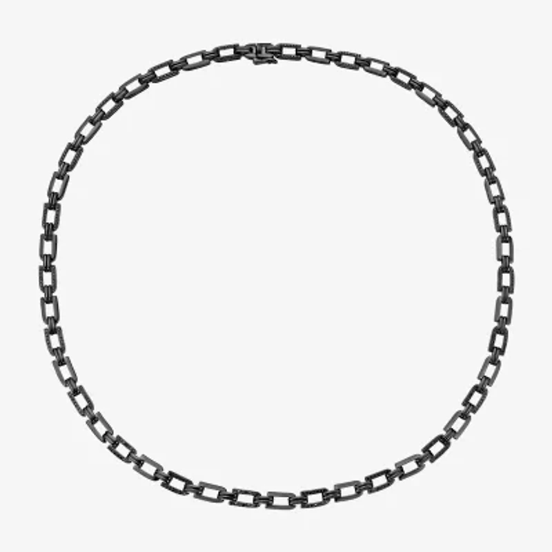 Midnight Black Limited Quantities! Mens Sterling Silver 22 Inch Chain Necklace