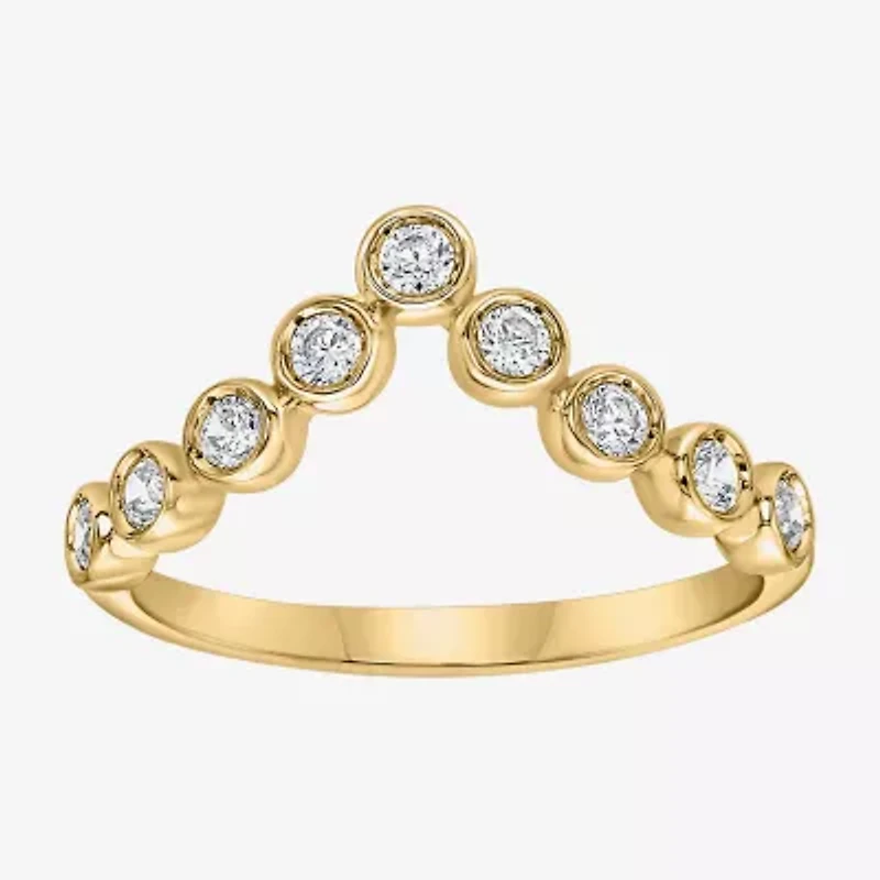 Limited Quantities! Womens 8.5MM 1/3 CT. T.W. Lab Grown White Diamond 14K Gold Over Silver Band