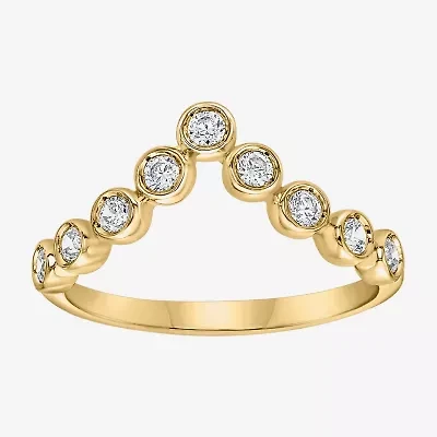 Limited Quantities! Womens 8.5MM 1/3 CT. T.W. Lab Grown White Diamond 14K Gold Over Silver Band