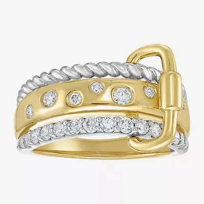 Limited Quantities! Womens 13MM 1/2 CT. T.W. Lab Grown White Diamond 10K Gold Over Silver Band