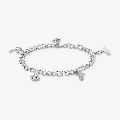 Limited Quantities! Womens 1/4 CT. T.W. Natural White Diamond Sterling Silver Round Charm Bracelet