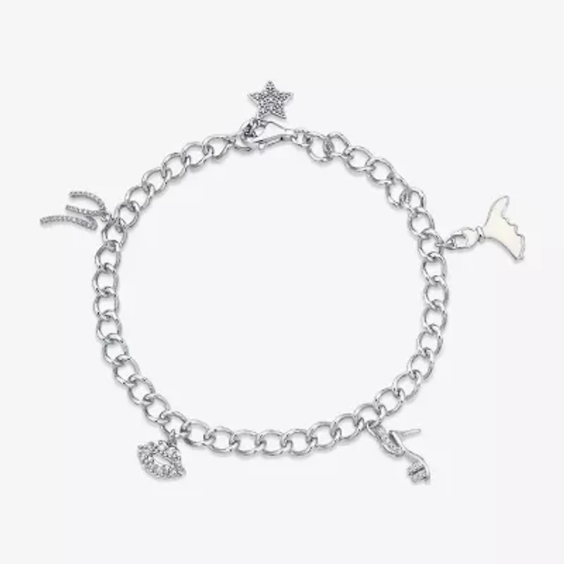 Limited Quantities! Womens 1/4 CT. T.W. Natural White Diamond Sterling Silver Round Charm Bracelet