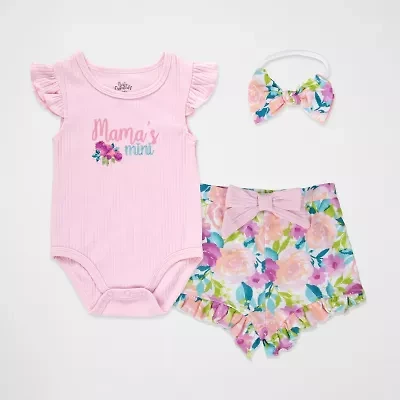 Baby Essentials Girls 3-pc. Short Set