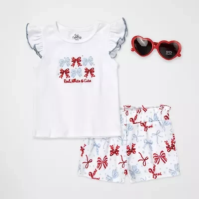 Baby Essentials Americana Girls 2-pc. Short Set