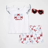 Baby Essentials Americana Girls 2-pc. Short Set