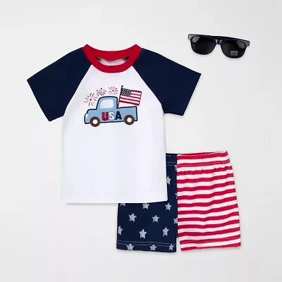 Baby Essentials Americana Boys 3-pc. Short Set