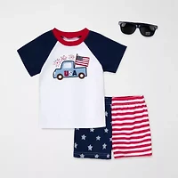 Baby Essentials Americana Boys 3-pc. Short Set