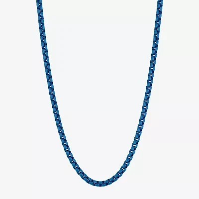 Mens Stainless Steel Inch Box Chain Necklace