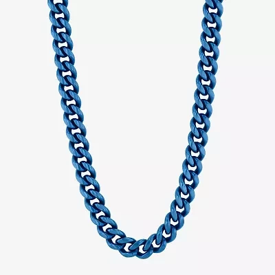 Mens Stainless Steel Inch Curb Chain Necklace