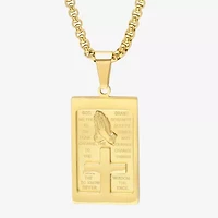 Steeltime Mens 18K Gold Over Stainless Steel 24 Inch Pendant Necklace