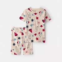 Carter's Americana Little & Big Kid Boys Round Neck Short Sleeve 2-pc. Pajama Sets