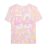 Little & Big Kid Girls Crew Neck Short Sleeve Regular Fit Barbie Graphic T-Shirt