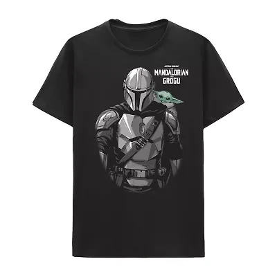Mandalorian Little & Big Kid Boys Crew Neck Short Sleeve Regular Fit Star Wars Graphic T-Shirt