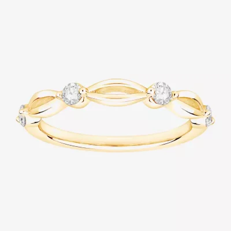 (F / Vs2) Womens 2.5MM 1/4 CT. T.W. Lab Grown White Diamond 10K Gold Wedding Band