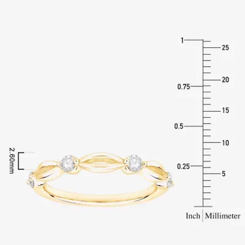 (F / Vs2) Womens 2.5MM 1/4 CT. T.W. Lab Grown White Diamond 10K Gold Wedding Band