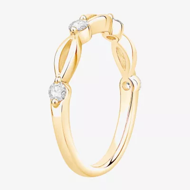 (F / Vs2) Womens 2.5MM 1/4 CT. T.W. Lab Grown White Diamond 10K Gold Wedding Band