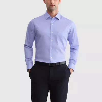 Van Heusen Everyday Defense Stain Shield Fitted Mens Modern Fit Stretch Fabric Wrinkle Free Long Sleeve Dress Shirt