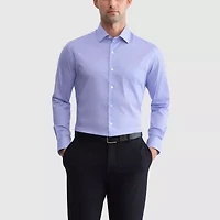 Van Heusen Everyday Defense Stain Shield Fitted Mens Modern Fit Stretch Fabric Wrinkle Free Long Sleeve Dress Shirt