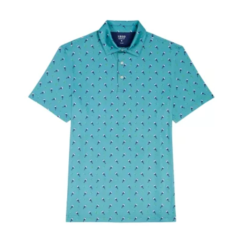 IZOD Swingflex Elite Fashion Print Mens Classic Fit Short Sleeve Polo Shirt
