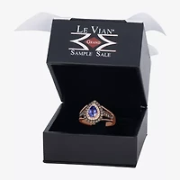 Le Vian Grand Sample Sale Le Vian Grand Sample Sale (I1 / Champagne) Womens 1/2 CT. Genuine Blue Tanzanite 14K Gold Pear Halo Side Stone Cocktail Ring