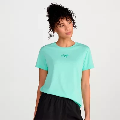 PUMA Womens Crew Neck Short Sleeve Active T-Shirt