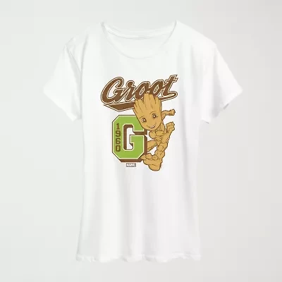 Groot Collegiate Womens Crew Neck Short Sleeve Classic Fit Graphic T-Shirt