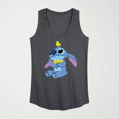 Stitch And Chicks Womens Crew Neck Sleeveless Tank Top