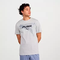 PUMA Mens Crew Neck Short Sleeve Regular Fit Graphic T-Shirt