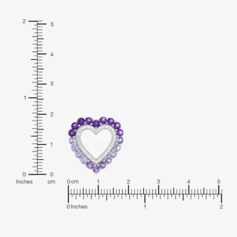 Limited Quantities! Womens Genuine Purple Amethyst Sterling Silver Heart 18 Inch Pendant Necklace