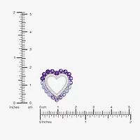 Limited Quantities! Womens Genuine Purple Amethyst Sterling Silver Heart 18 Inch Pendant Necklace