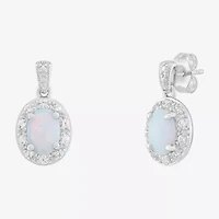 Limited Quantities! Womens Lab Created White Opal Sterling Silver Drop Earrings