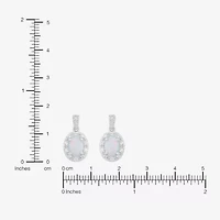 Limited Quantities! Womens Lab Created White Opal Sterling Silver Drop Earrings
