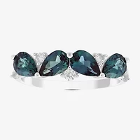 Limited Quantities! Womens 2MM Genuine Blue Alexandrite Sterling Silver Band