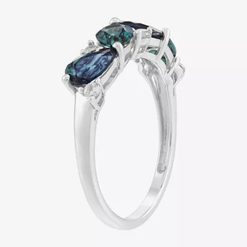 Limited Quantities! Womens 2MM Genuine Blue Alexandrite Sterling Silver Band
