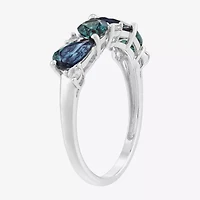 Limited Quantities! Womens 2MM Genuine Blue Alexandrite Sterling Silver Band