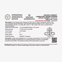 Grown Gorgeous (F, Vs2) Womens 3 1/2 CT. T.W Lab White Diamond 14K Gold or Platinum Oval Engagement Ring