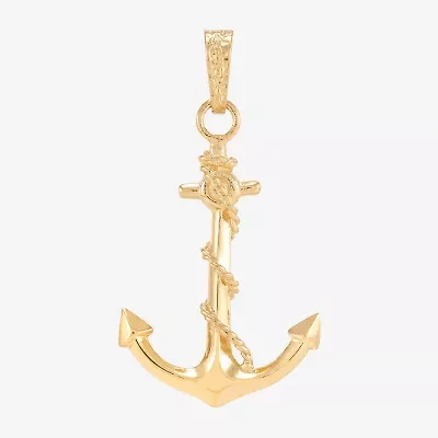 Unisex Adult 10K Gold Anchor Pendant