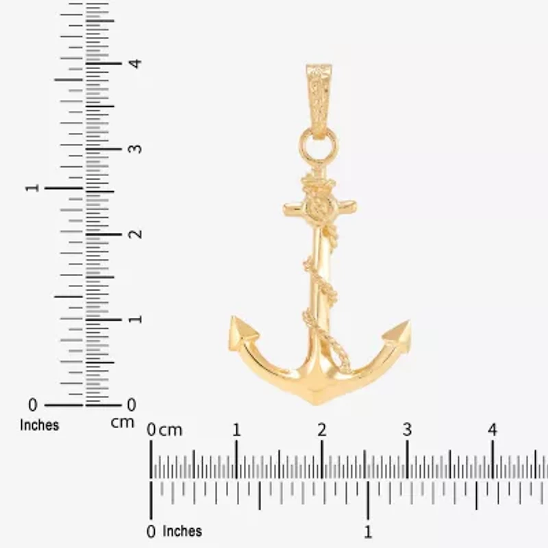 Unisex Adult 10K Gold Anchor Pendant